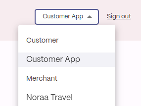 PlanPay account selector drop-down in the top right-hand corner of the user portal.